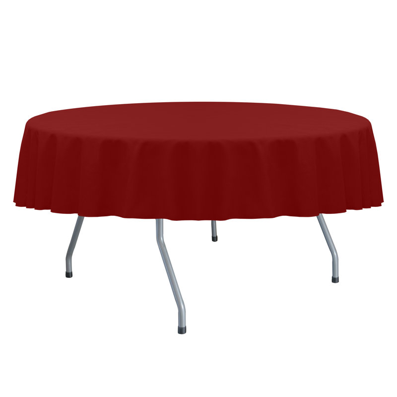 Solid Color Round Tablecloth, Red, 1