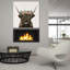 «Longhorn with Rose Crown Linen Sq» par Yvette St. Amant, art mural en verre acrylique-816411527