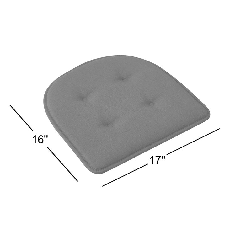 Coussin de siège en mousse à mémoire de forme en U épais et confortable de qualité supérieure Coussin de siège capitonné antidérapant Housse de siège intérieure en caoutchouc antidérapant de 17 po x 16 po pour bureau, chaises de cuisine, couleur noire, paquet de 6