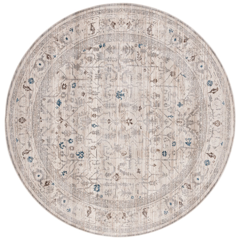 Vintage Persian Performance Oriental Rug, Round 6'7"