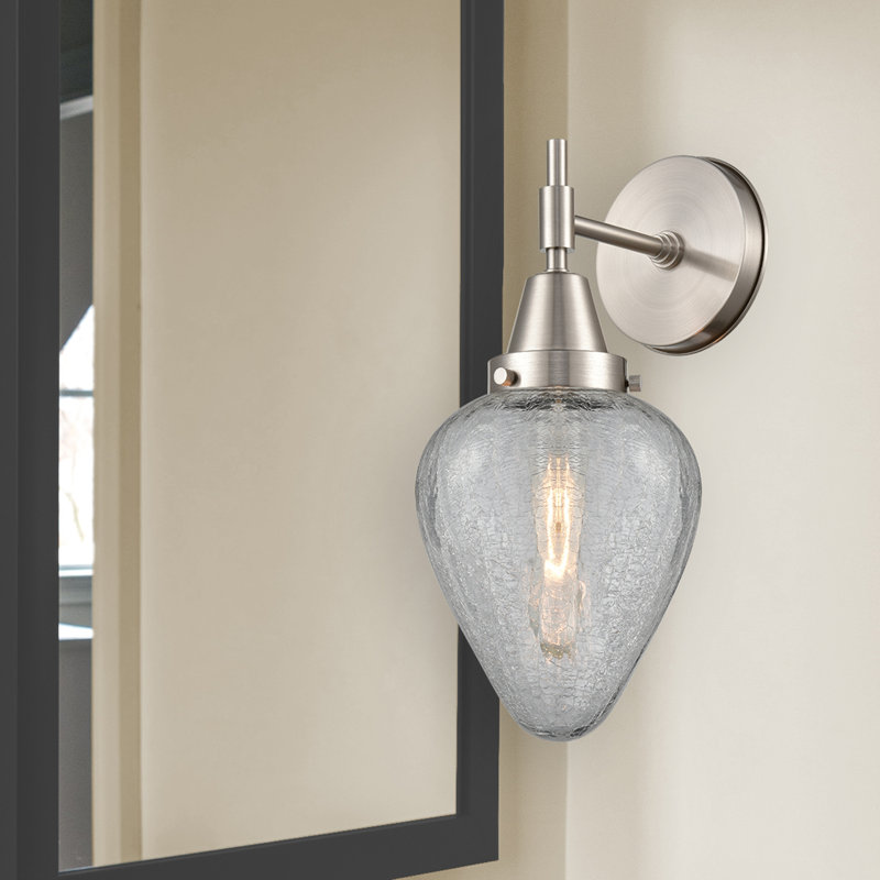 Gayle Chrome Armed Sconce, No Bulb Included, Satin Nickel