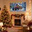 «Christmas Winter Cabin», camion rouge, neige, forêt, scène de Noël, ensemble de 3 impressions sur toile-527549422