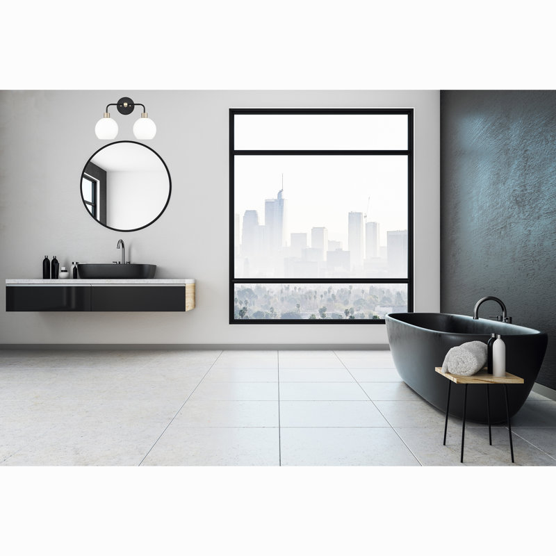 Braelyn Armed Sconce, Brushed Nickel/Black