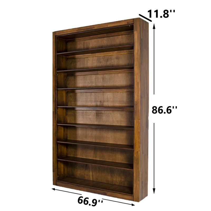 Garstang Solid Wood Standard Bookcase, (8 Shelves) 87" H x 67" W x 12" D