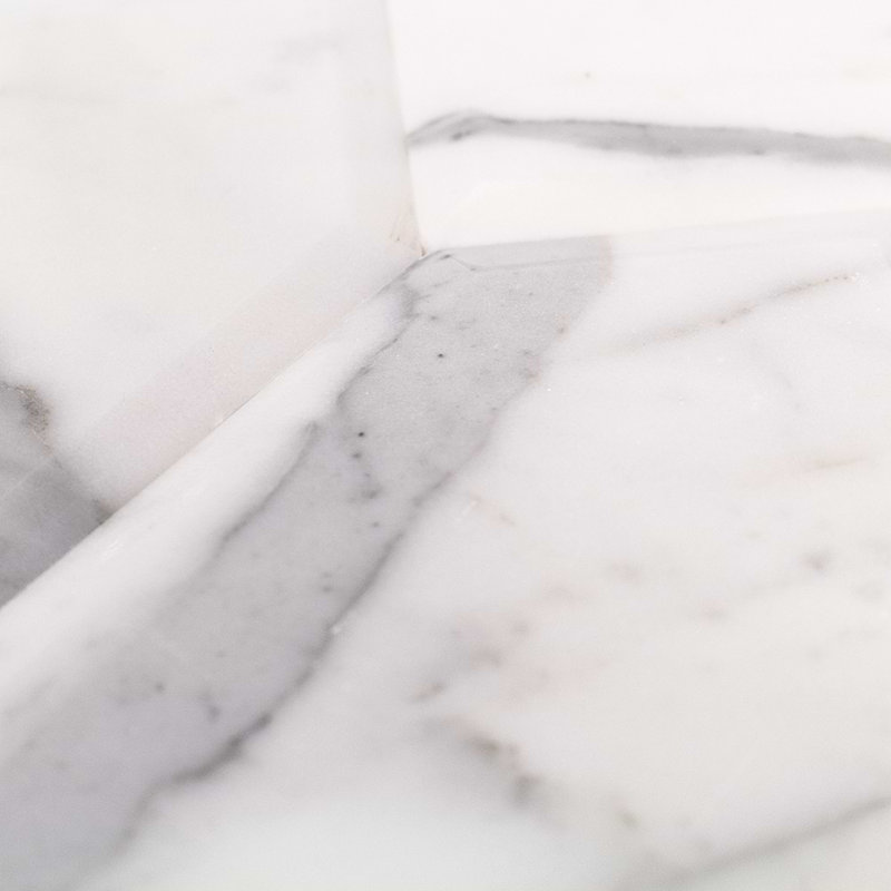 Calacatta 4x8 Beveled Hexagon Polished Marble Tile