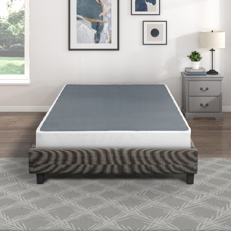 California King Mattress Foundation - 8.5" High, No Box Spring Needed, Black Metal Frame with Textured Fabric Cover