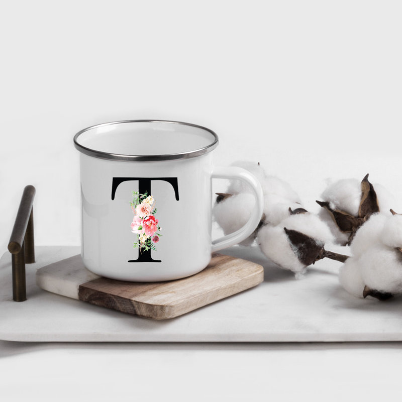 Handmade Stainless Steel Porcelain Camping Mug Teacup and Saucer, T
