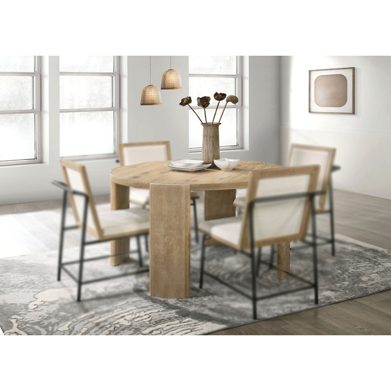 47.4" W Contemporary Dining Table, Oak