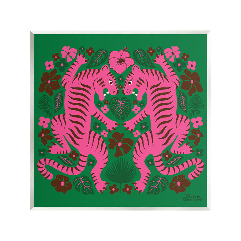 Art mural à motif de tigres tropicaux par Carrie Cantwell