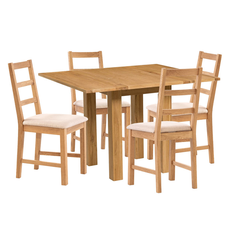 4 - Person Solid Oak Dining Set, White
