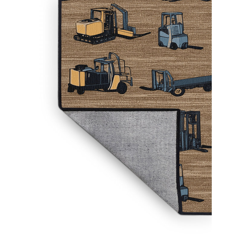 Tapis de transport brun lavable à la machine, Carré 7 pi