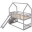 Lit superposé simple au dessus d'un lit simple avec glissière convertible, escalier de rangement-552317208