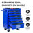 6 Tool Chest Cabinet, 20" Black And Blue Steel, Bearing Drawer Slides, 4 Wheels, Lockable, Pull Handle Workshop Trolley, Steel Material, + Blue, Drawers, , Lockable Design-1919118026
