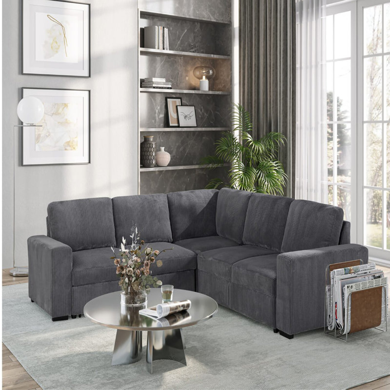 Melody Grey Sectional With Pullout