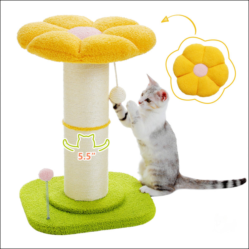 Arbre à chat H 23,6 po Freiwald, Jaune