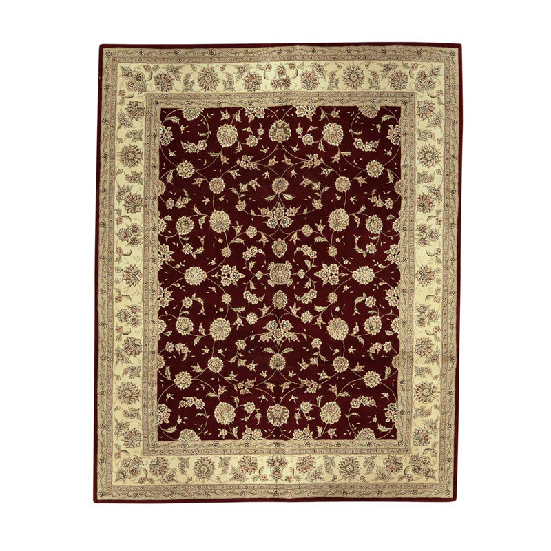 Tapis vin / ivoire noué à la main de haute qualité