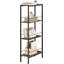 Shelf, Recess Shelf With 4 Levels, Kitchen Shelf, Spice Rack, Standing Shelf, Ladder Shelf, Narrow For Kitchen, Living Room, Wood Material Metal, White Light Oak, 50 X 78 X 20 Cm-1475889543-1475889540