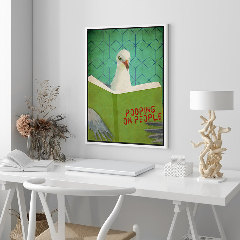 «Pigeon Bird Animal», impression sur toile encadrée, Cadre flottant blanc, H 24 po x l 16 po