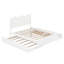 Structure de lit grand format avec 2 grands tiroirs, lit gigogne simple TG, structure de lit plateforme en bois de style rustique avec tête de lit courbée