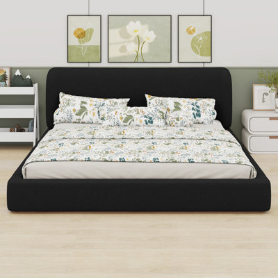 Luxurious Upholstered Low-Profile Platform Bed