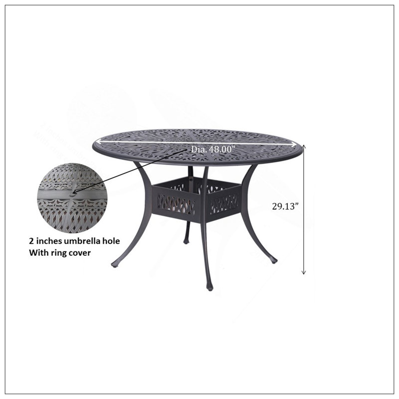 Table de salle à manger d'extérieur 48 po