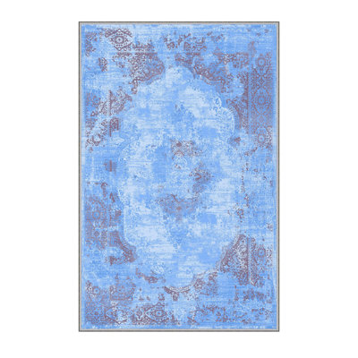 Antibacterial Woven Carpet (3D Digital Print) 4.0 x 5.9 Feet, 100% Polyester, Pile Height: 0.3 Inches | PVC Felt Dot Non-Slip Underside, Machine Washable, Perfect for Living Room & Bedroom Decor