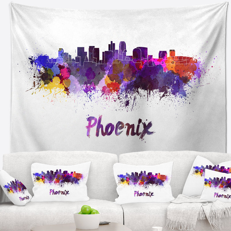 Phoenix skyline tapisserie Cityscape, H 32 po x l 39 po