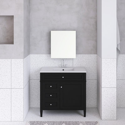 Meuble-lavabo de 36 po avec lavabo supérieur et tiroir basculant