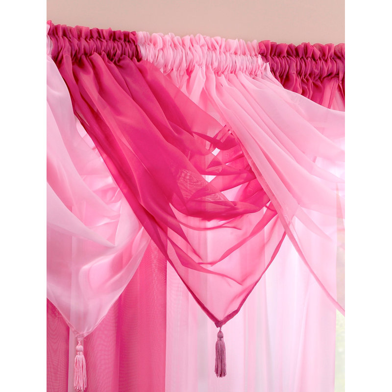 Maloy Solid Colour Pointed Window Pelmet, Cerise