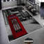 Tapis de couloir en polyester 3 pi 3 po x 9 pi 10 po noir / blanc / rouge Emmerie