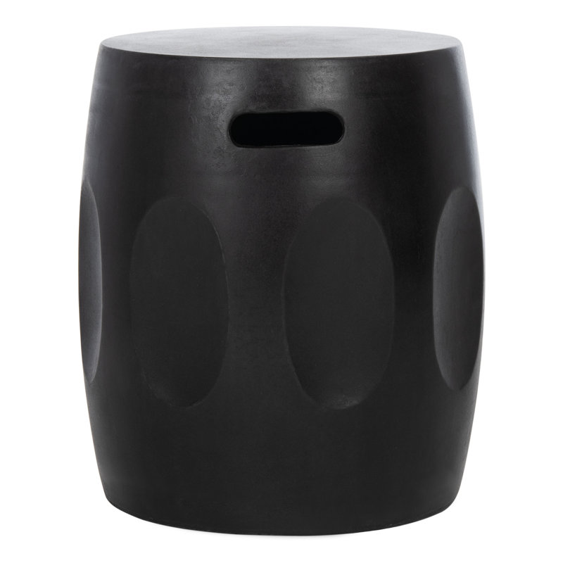 Eswer Concrete Top End Table, Black