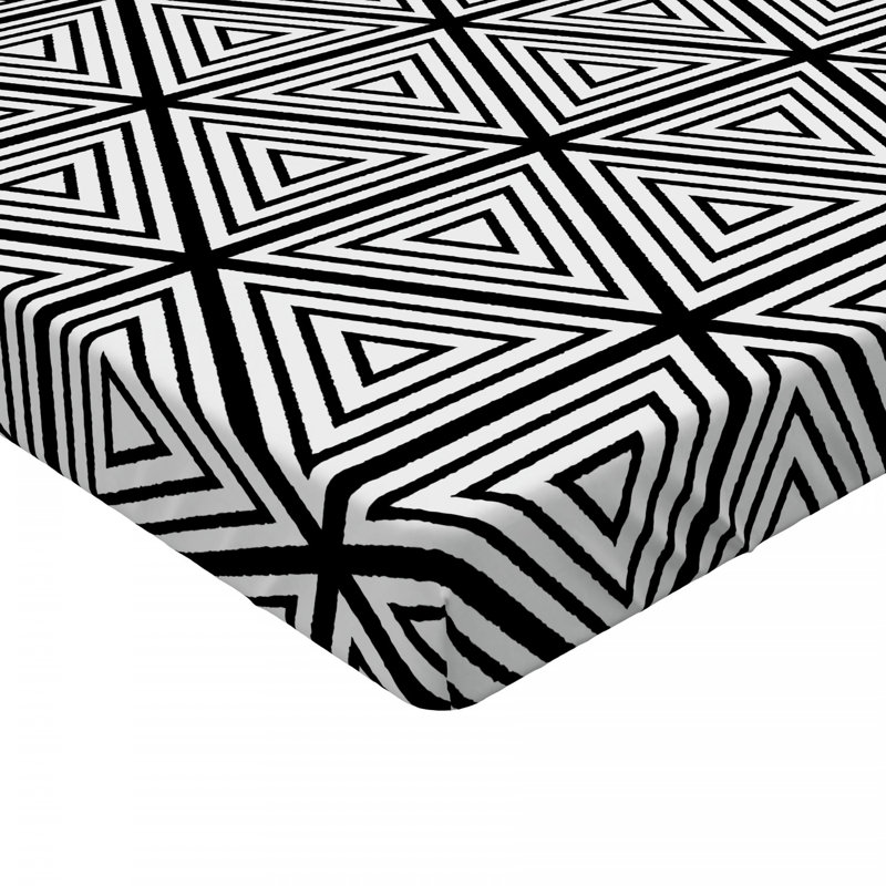 Microfiber Geometric Fitted Sheet, Twin XL Fitted Sheet