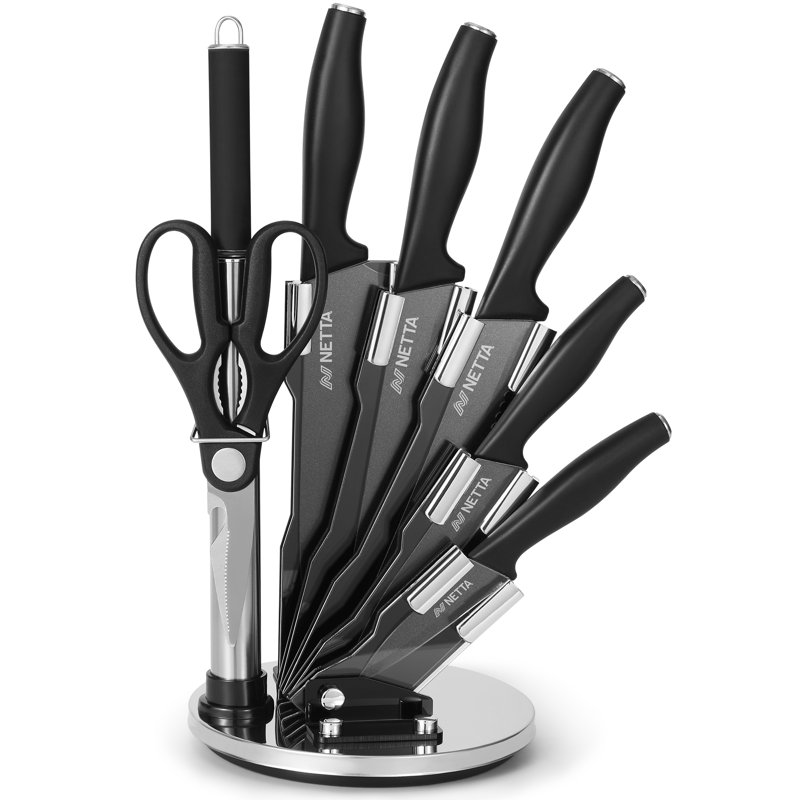 NETTA 7 Piece Stainless Steel Knife Block Set