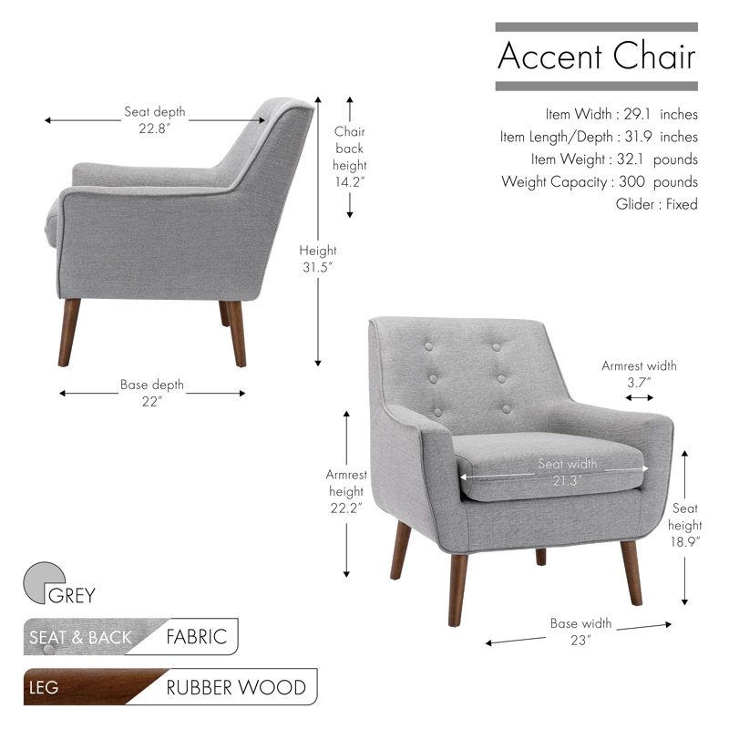 Fauteuil Firminia, Mélange de polyester gris