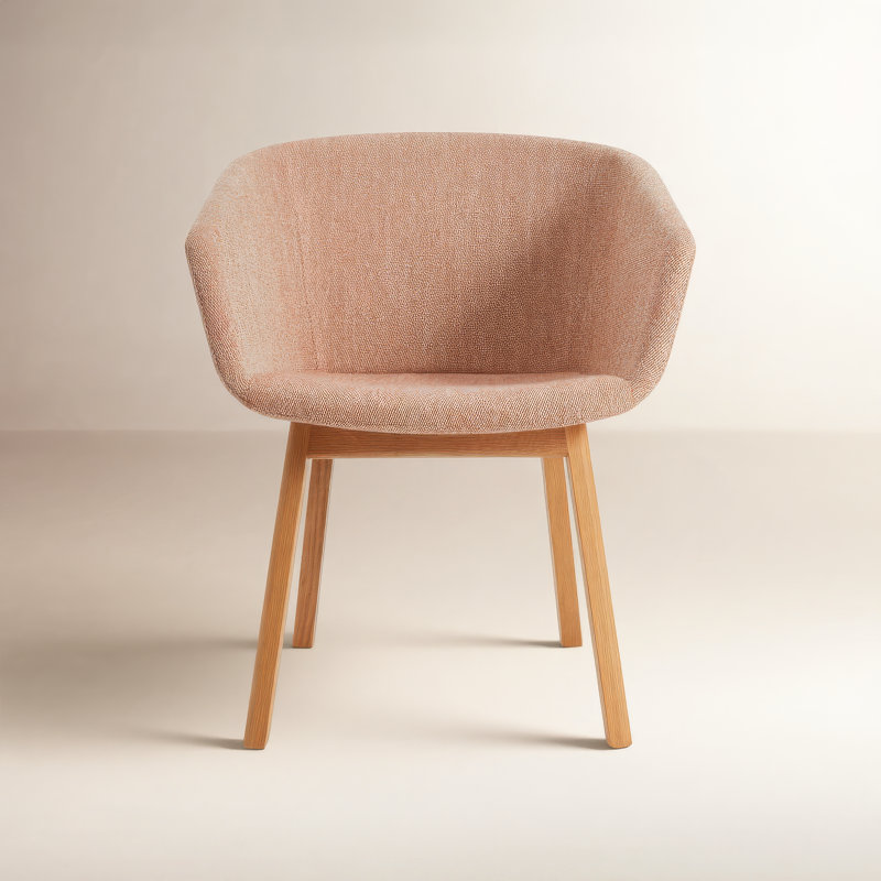 Chaise de travail hôte en velours tempête, Tissage de tomates Tait, Chêne blanc