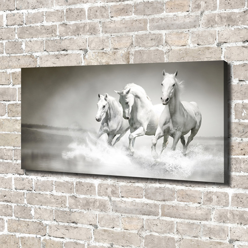 White Horses - Wrapped Canvas Print