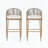 Aluminum Frame Barstools with Scallop Rattan Backrest – Set of 2, Maple Finish-1136153163