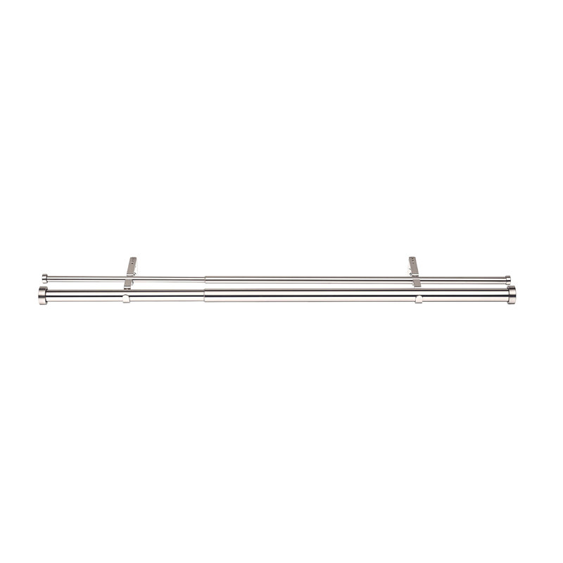 Ensemble de tringle à rideaux double Linen Avenue, nickel brossé, H 3,5 po x l 66 po x P 5 po