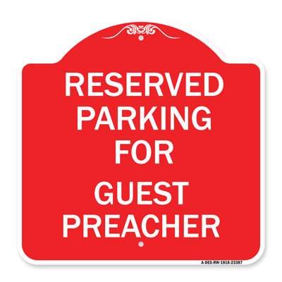 Enseigne Signmission Designer Series - Stationnement réservé aux invités | Panneau architectural rouge et blanc en aluminium de gros calibre 18 po x 18 po | Protégez votre entreprise et votre commune | Fabriqué aux États-Unis