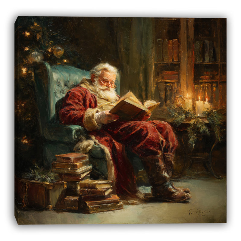 «Santa's Quiet Moment», art mural sur toile tendue
