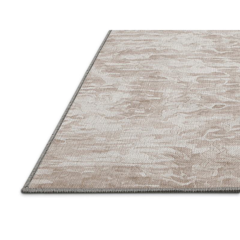 Machine Washable Gray Area Rug, Rectangle 7' x 9'
