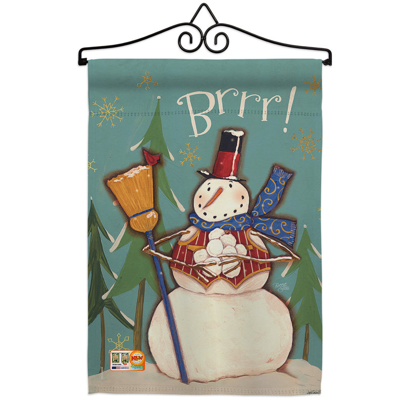 Bonhomme de neige Brrr ! polyester à 2 faces 19 x 13 po Ensemble de drapeaux