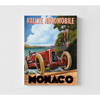«Monaco Rallye» par Catherine Jones, reproduction d'affiche de course rétro, affiche de Grand Prix, art mural Rallye Monte Carlo, décor de caverne d'homme, art rétro