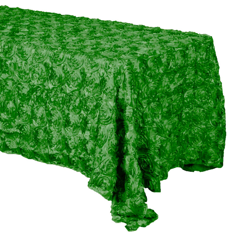 Silvie Floral Polyester Tablecloth, 108" x 54", Emerald Green