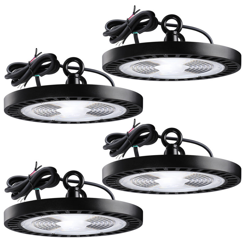 Lumière de 150W à DEL haute baie, 0-10V à intensité variable, lumière de garage UFO commerciale ultra-lumineuse, lumière du jour 5000K