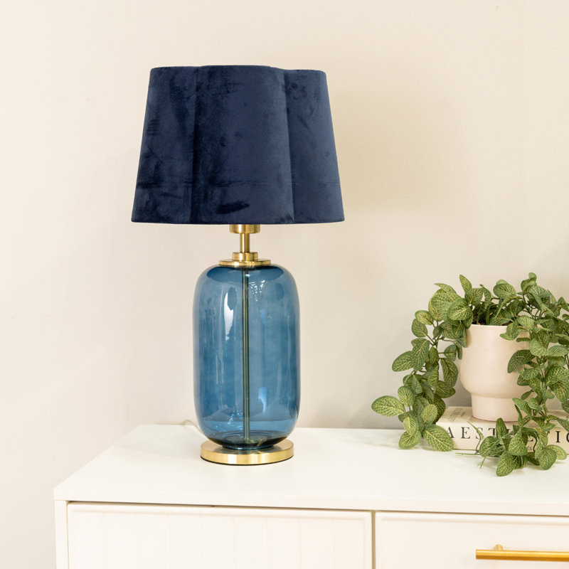 Sebrina Glass Table Lamp, No, Blue