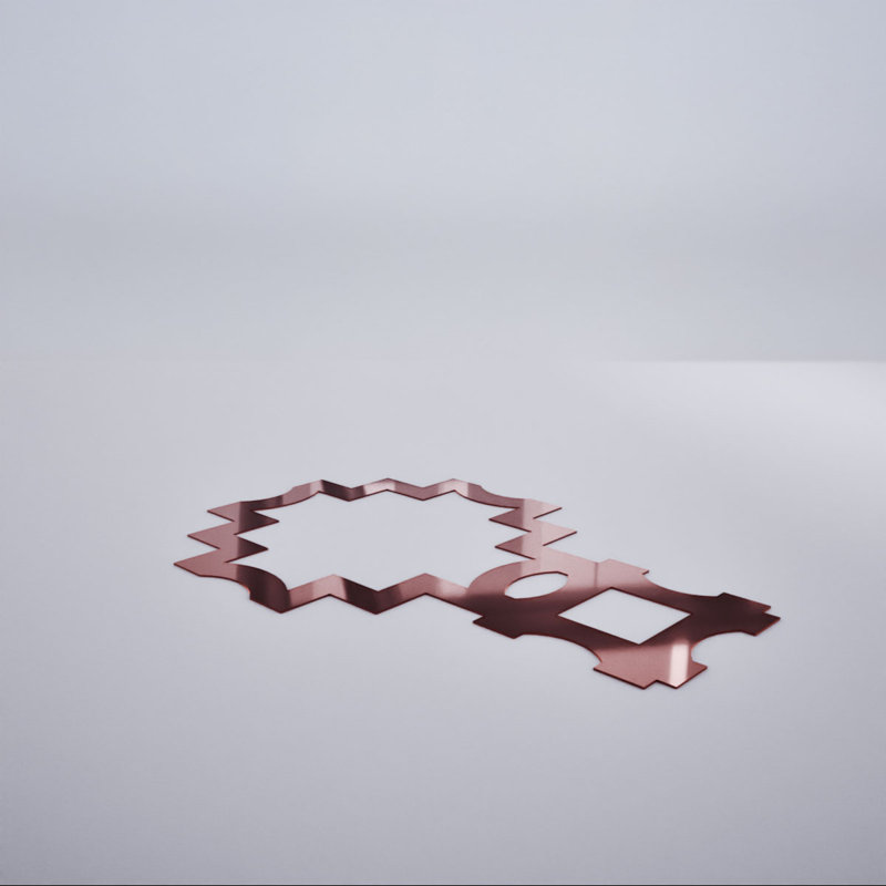 Cordova Decorative Fretwork Acrylic Wall Panels, Large, 35 1/8"W x 23 3/8"H x 1/8"T, Rose Gold Mirror, Rose Gold