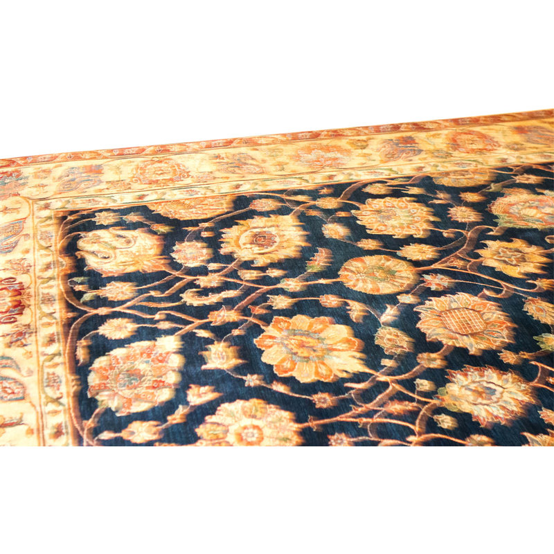 Tapis rectangulaire en laine noué à la main
