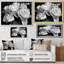 «Bunch of Roses Black and White», reproduction d'art sur toile florale-116173372-35125846