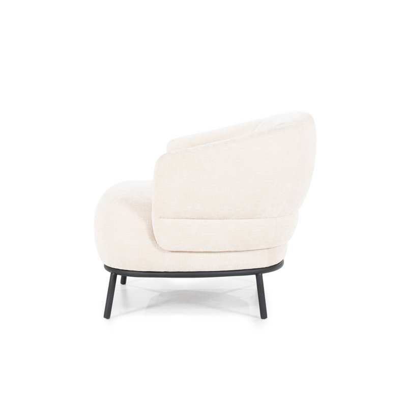 Swivel Barrel Chair, Beige Polyester